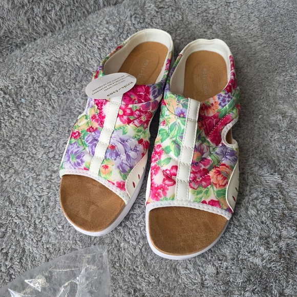 NEW Easy Spirit Traveltime‎ Floral Print Comfort Slide Sandals - Women's 11N - Picture 1 of 3